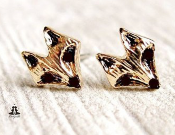 Fuchs Ohrstecker goldfarben, Waldfreunde unter uns / Geschenk für Naturfreunde / Geschenk für Sie / Fuchs Ohrringe